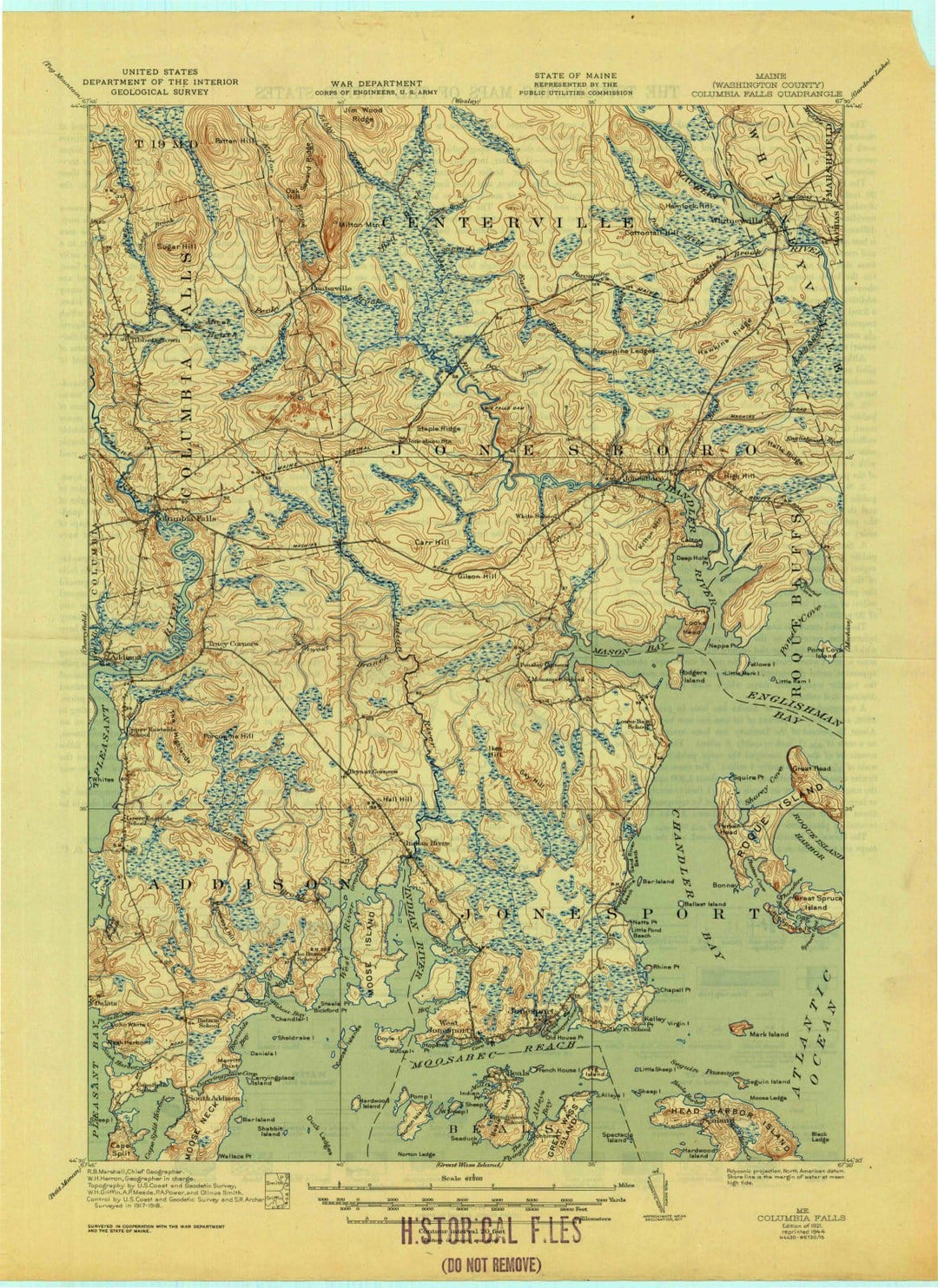 1921 Columbia Falls, ME - Maine - USGS Topographic Map