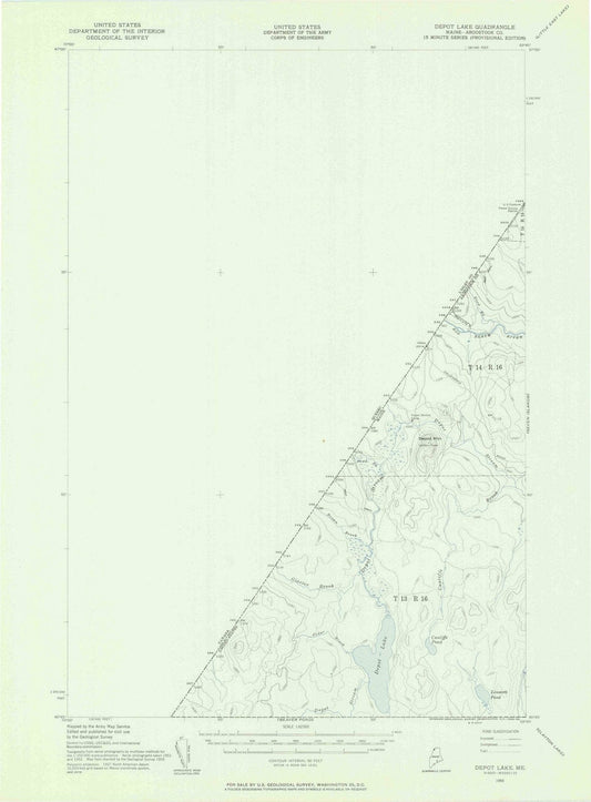 1955 Depot Lake, ME - Maine - USGS Topographic Map