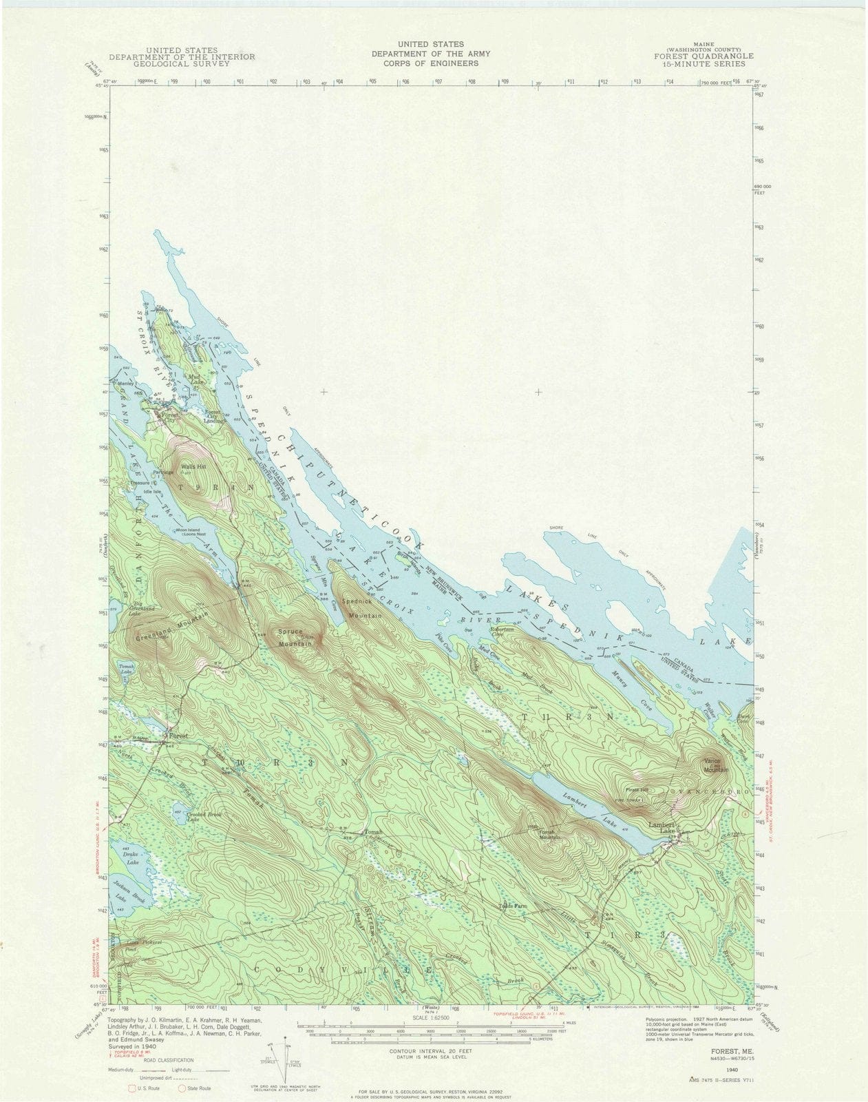 1940 Forest, ME - Maine - USGS Topographic Map