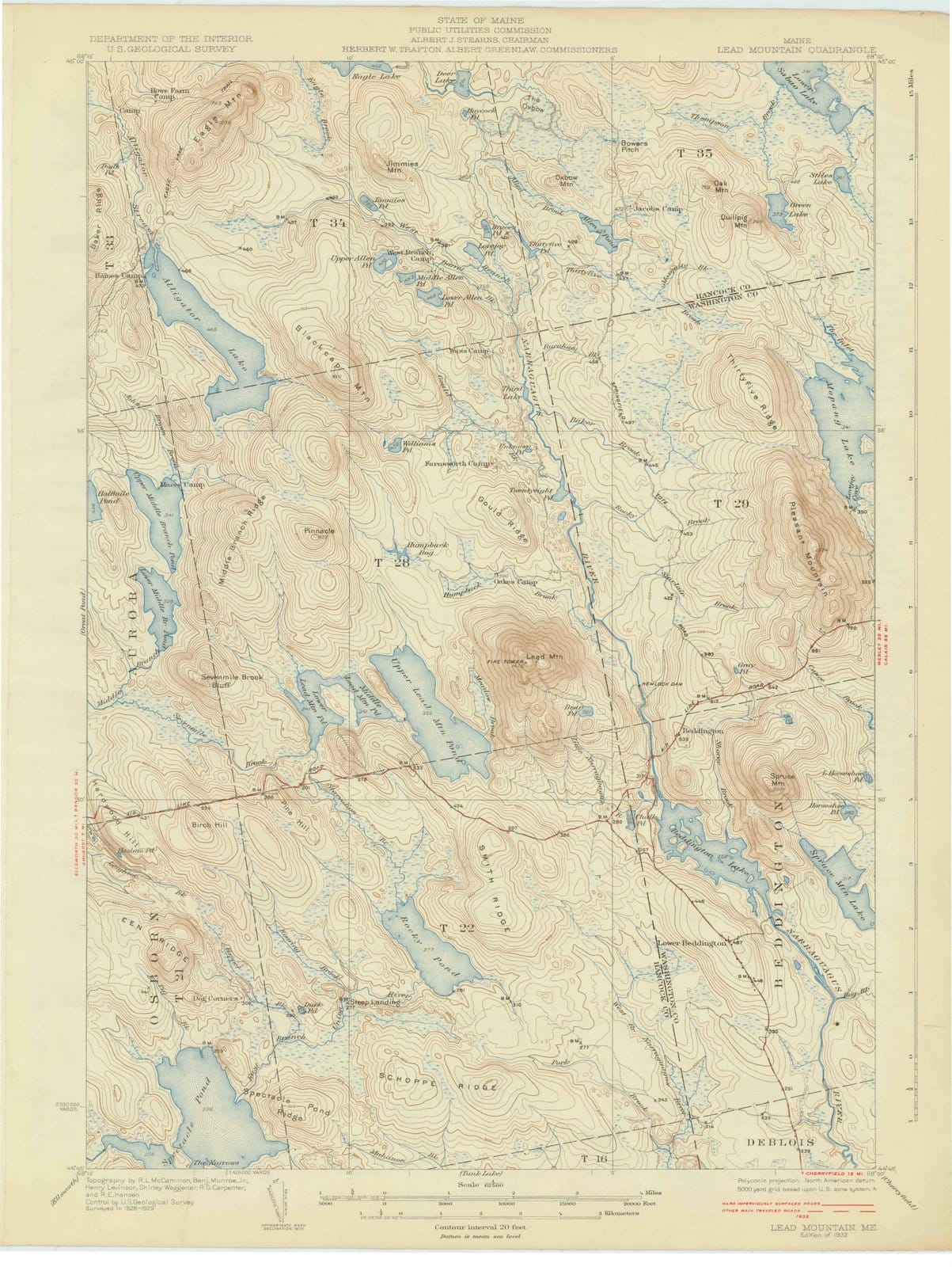 1932 Lead MTN, ME - Maine - USGS Topographic Map