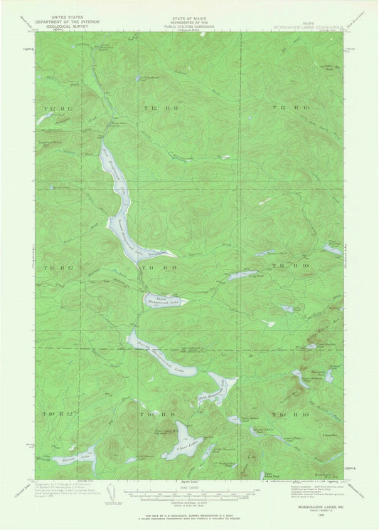 1932 Musquacook Lakes, ME - Maine - USGS Topographic Map v2