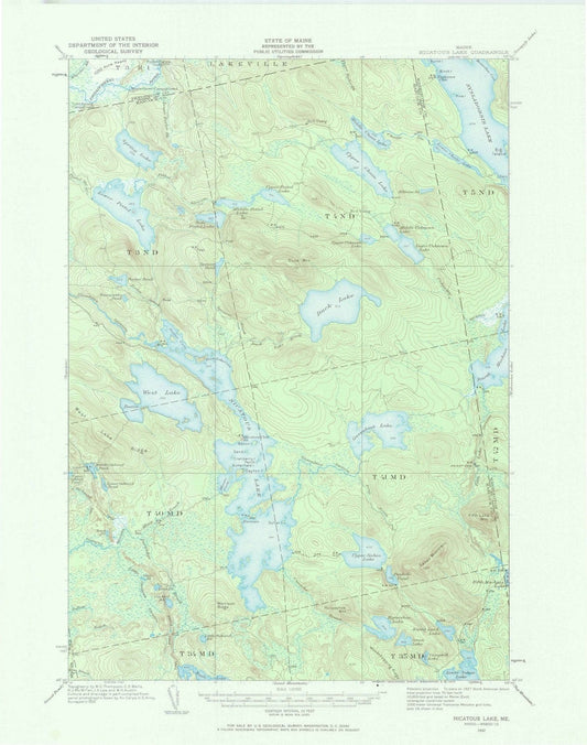 1932 Nicatous Lake, ME - Maine - USGS Topographic Map v2
