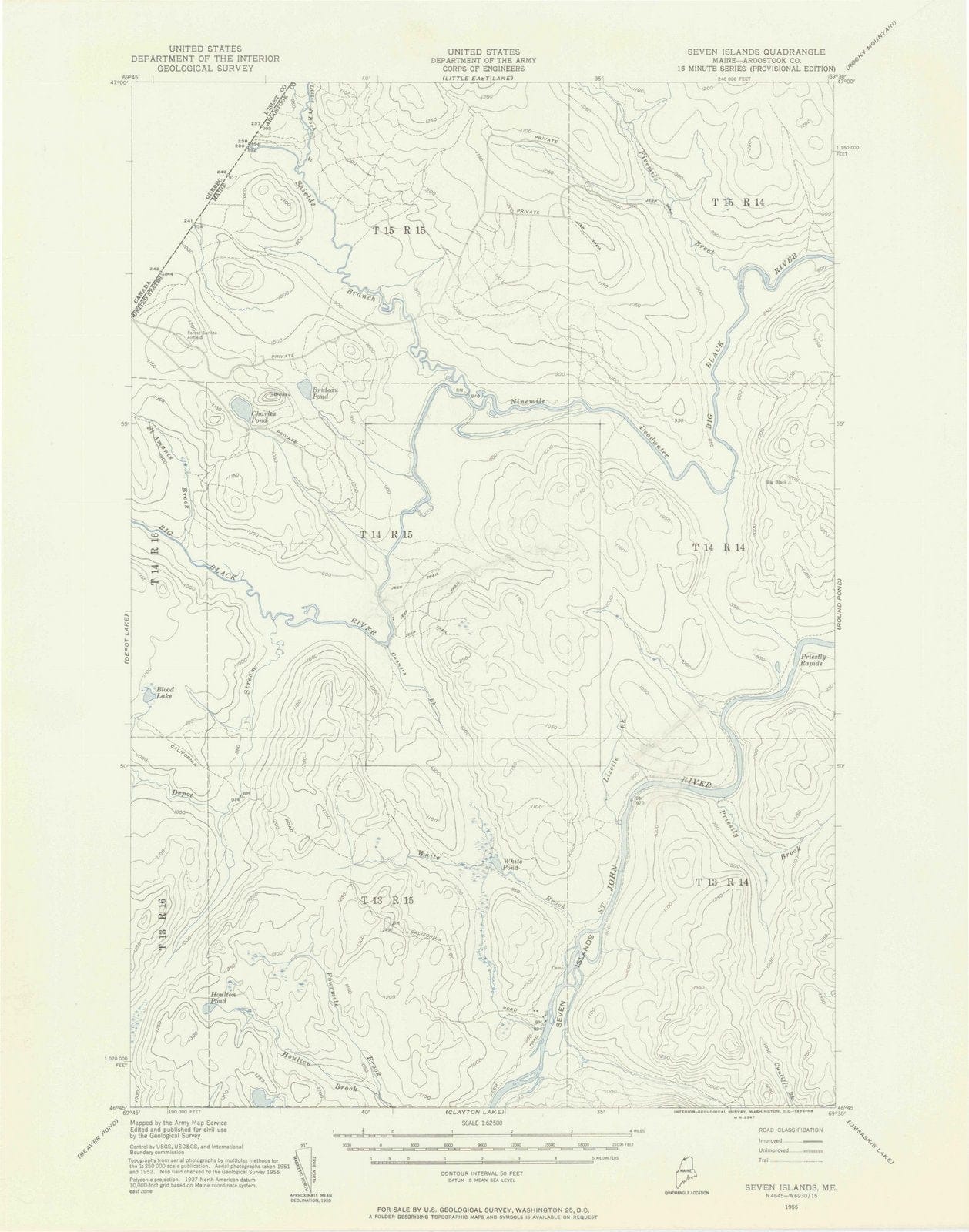 1955 Seven Islands, ME - Maine - USGS Topographic Map