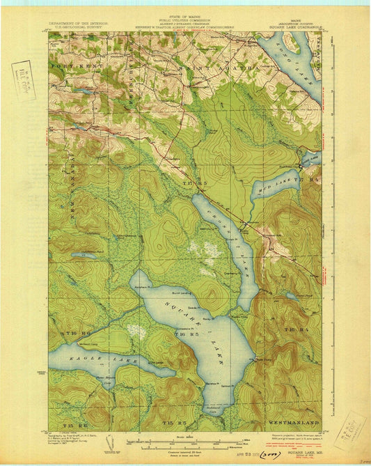 1931 Square Lake, ME - Maine - USGS Topographic Map