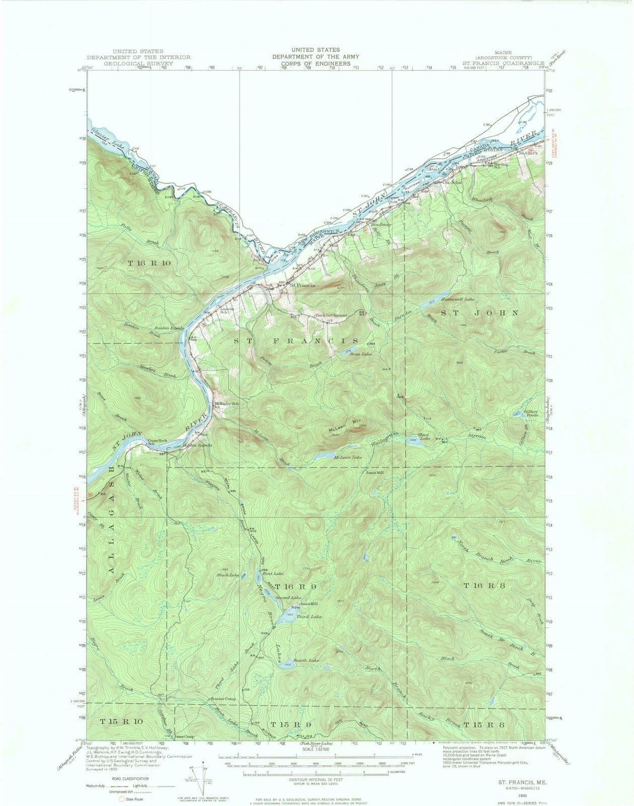 1930 St. Francis, ME - Maine - USGS Topographic Map