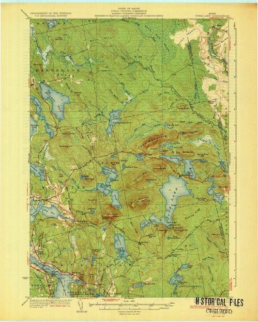 1932 Tunk Lake, ME - Maine - USGS Topographic Map