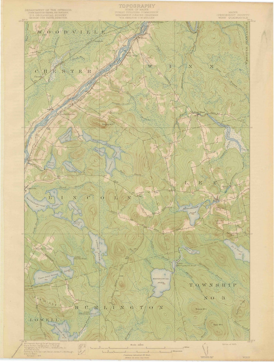 1920 Winn, ME - Maine - USGS Topographic Map