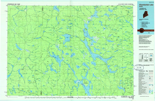 1986 Chamberlain Lake, ME - Maine - USGS Topographic Map