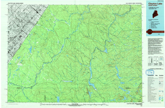 1993 Clayton Lake, ME - Maine - USGS Topographic Map