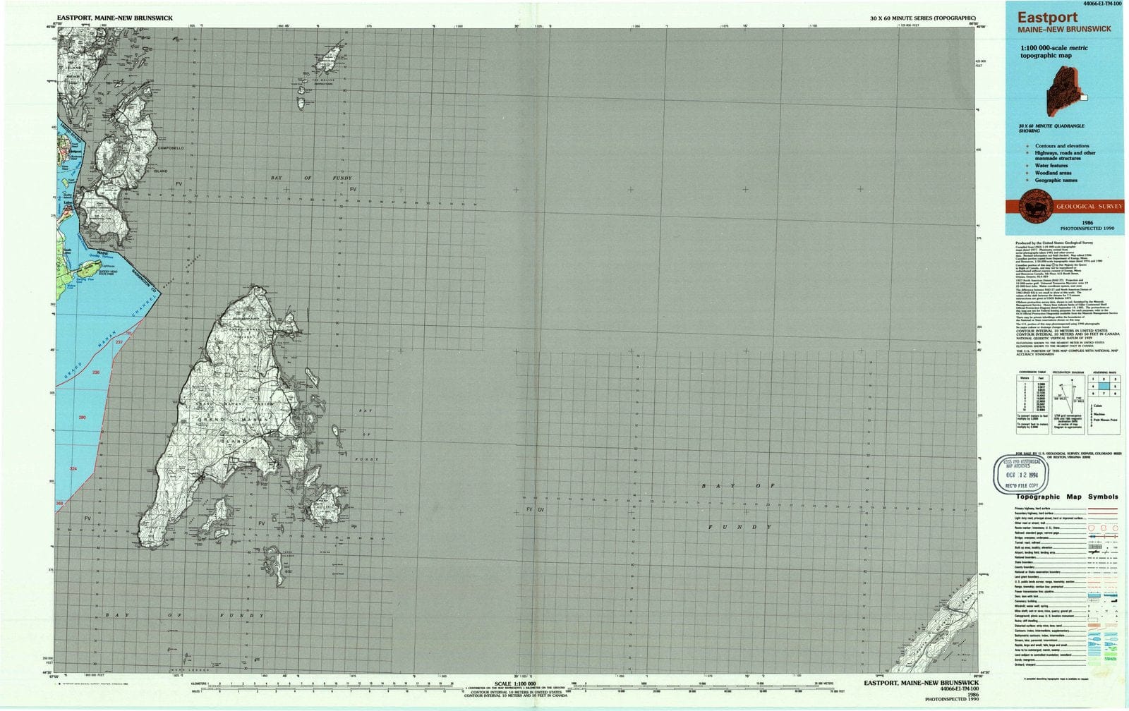 1986 Eastport, ME - Maine - USGS Topographic Map