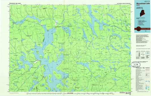 1985 Moosehead Lake, ME - Maine - USGS Topographic Map