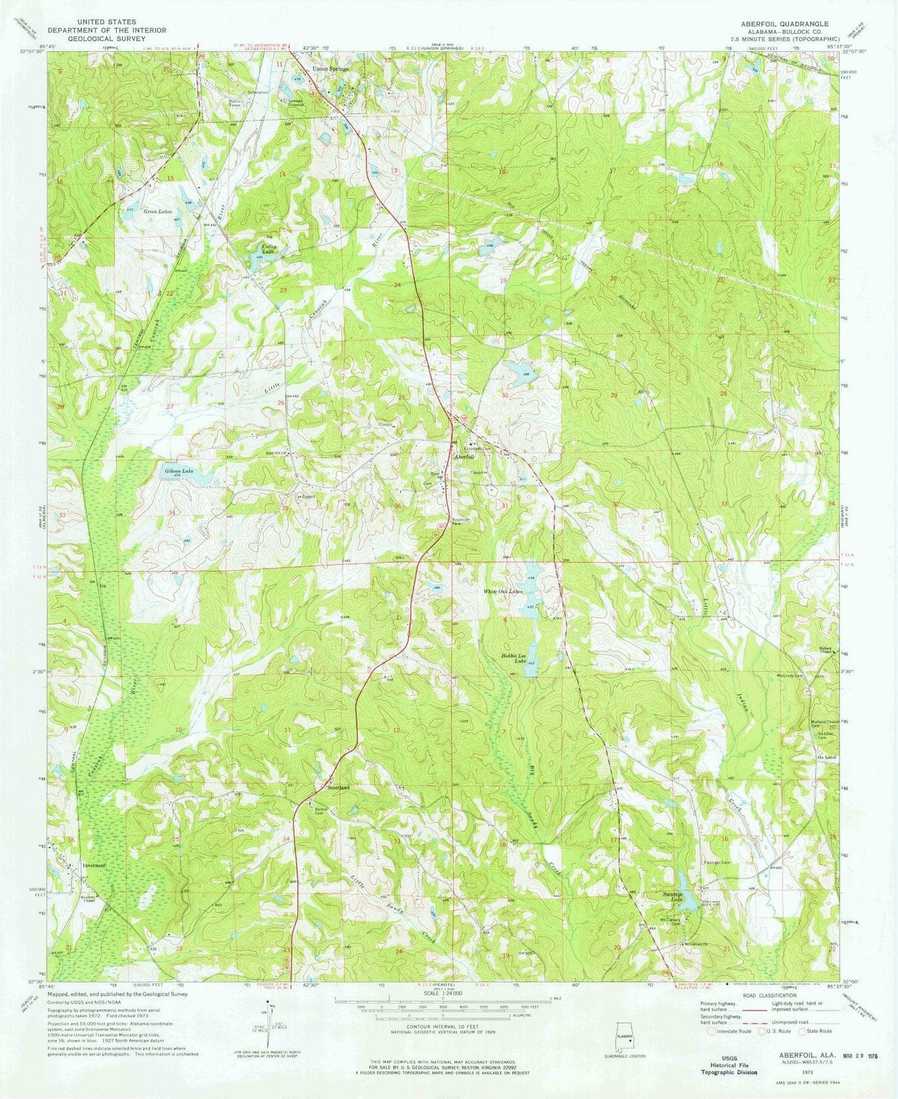 1973 Aberfoil, AL - Alabama - USGS Topographic Map