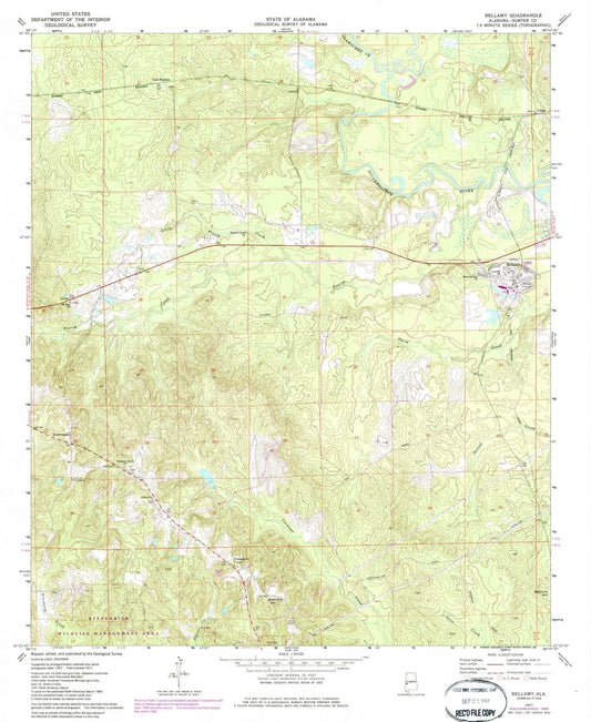 1971 Bellamy, AL - Alabama - USGS Topographic Map