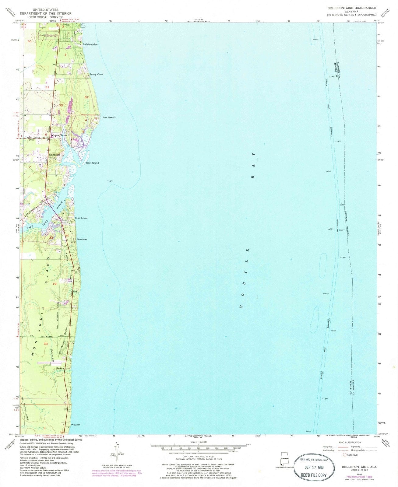 1956 Bellefontaine, AL - Alabama - USGS Topographic Map