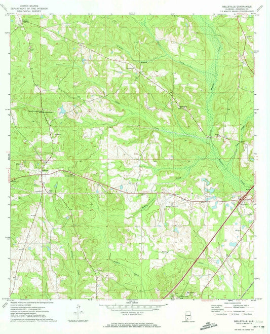 1971 Belleville, AL - Alabama - USGS Topographic Map