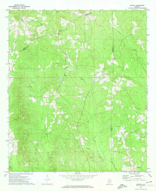 1971 Bethel, AL - Alabama - USGS Topographic Map