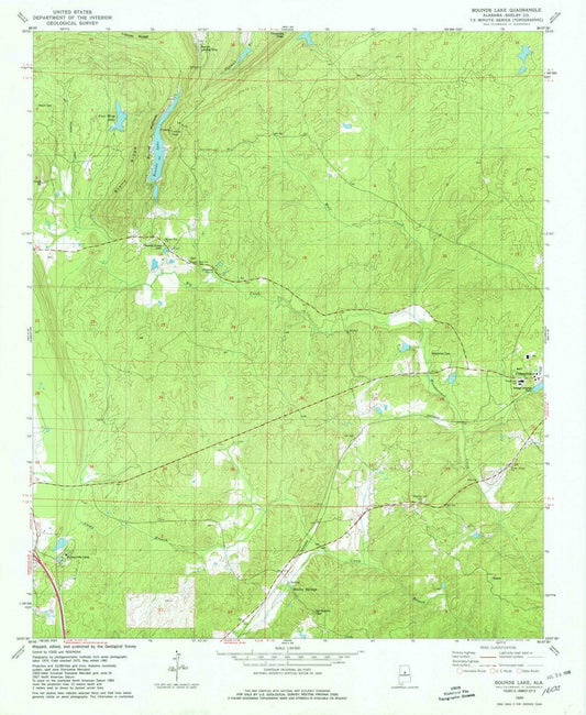 1980 Bounds Lake, AL - Alabama - USGS Topographic Map