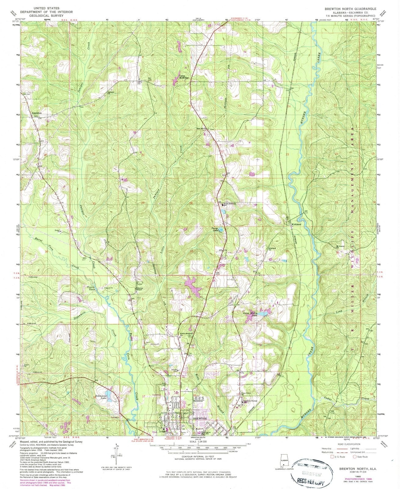 1960 Brewton North, AL - Alabama - USGS Topographic Map