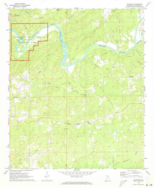 1971 Buttston, AL - Alabama - USGS Topographic Map