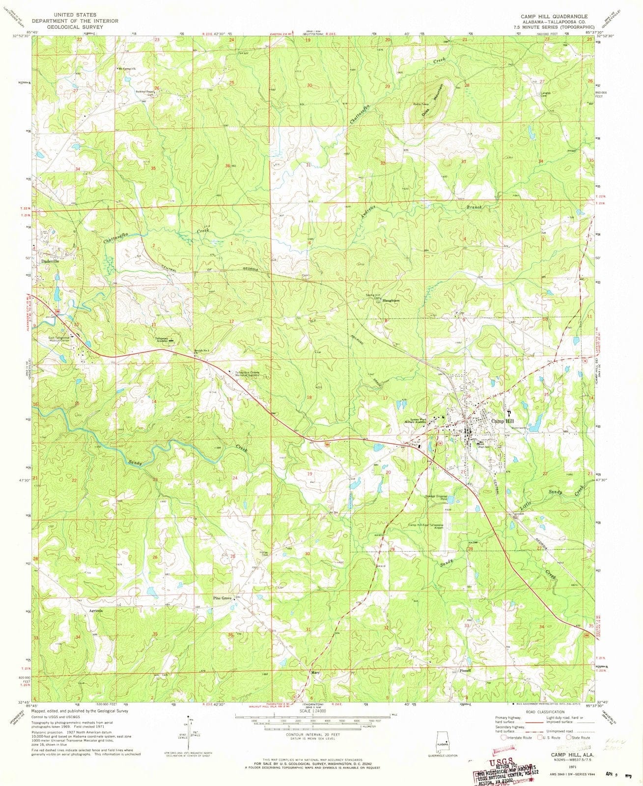 1971 Camp Hill, AL - Alabama - USGS Topographic Map v2