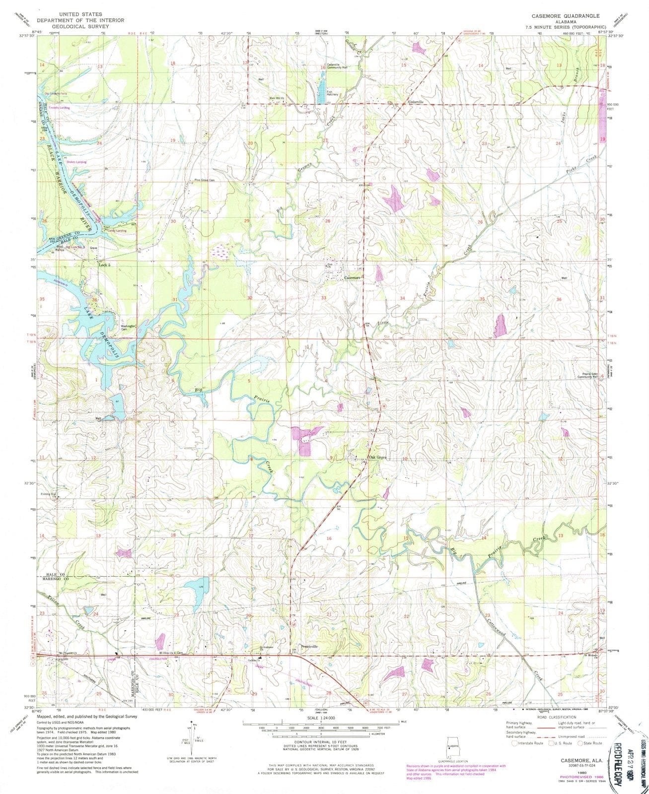 1980 Casemore, AL - Alabama - USGS Topographic Map