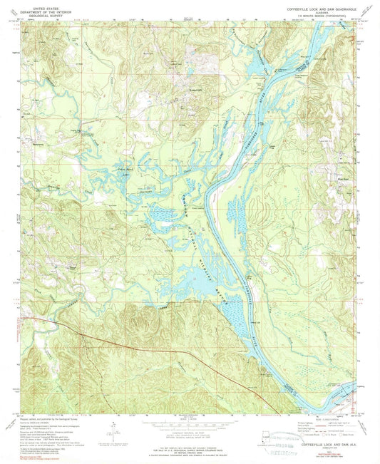1971 Coffeeville Lock and Dam, AL - Alabama - USGS Topographic Map