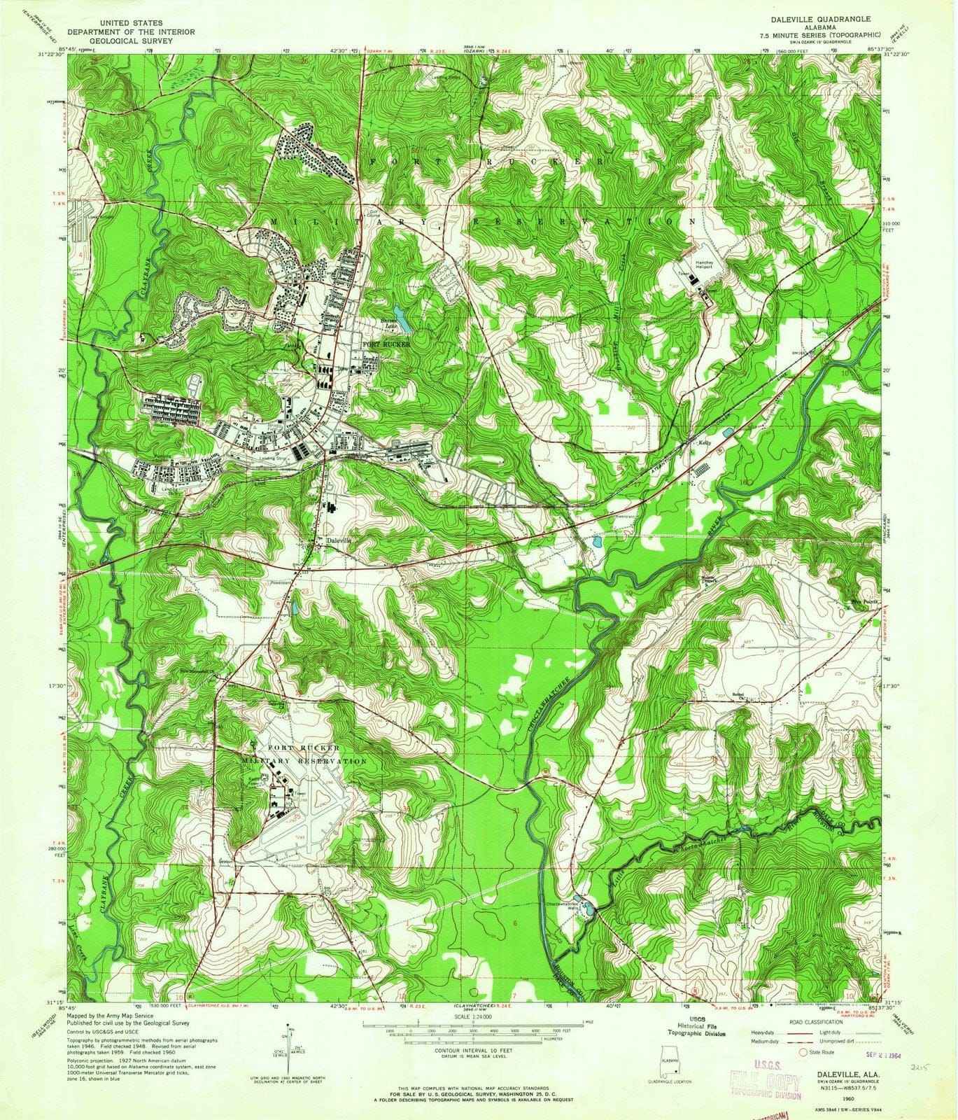 1960 Daleville, AL - Alabama - USGS Topographic Map