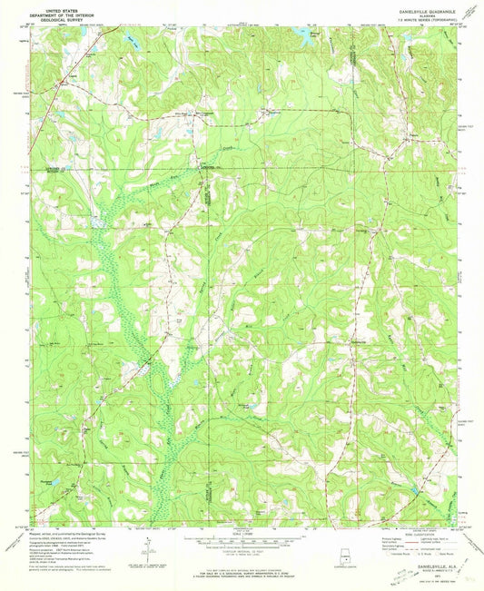 1971 Danielsville, AL - Alabama - USGS Topographic Map