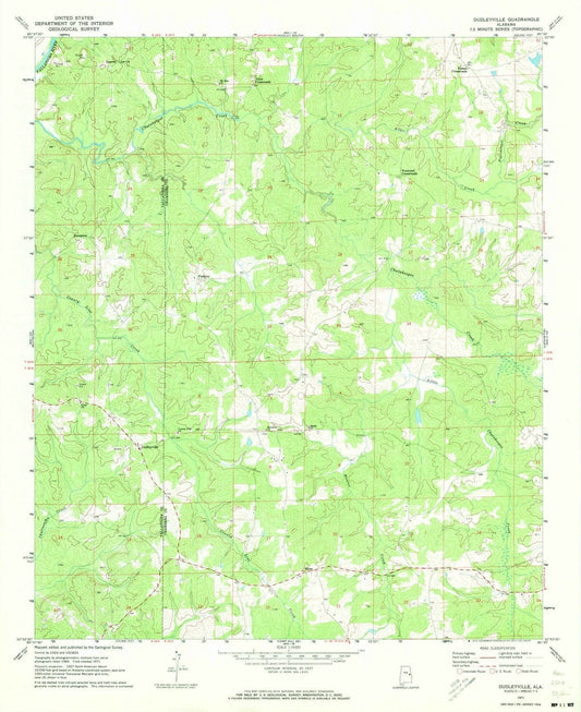 1971 Dudleyville, AL - Alabama - USGS Topographic Map