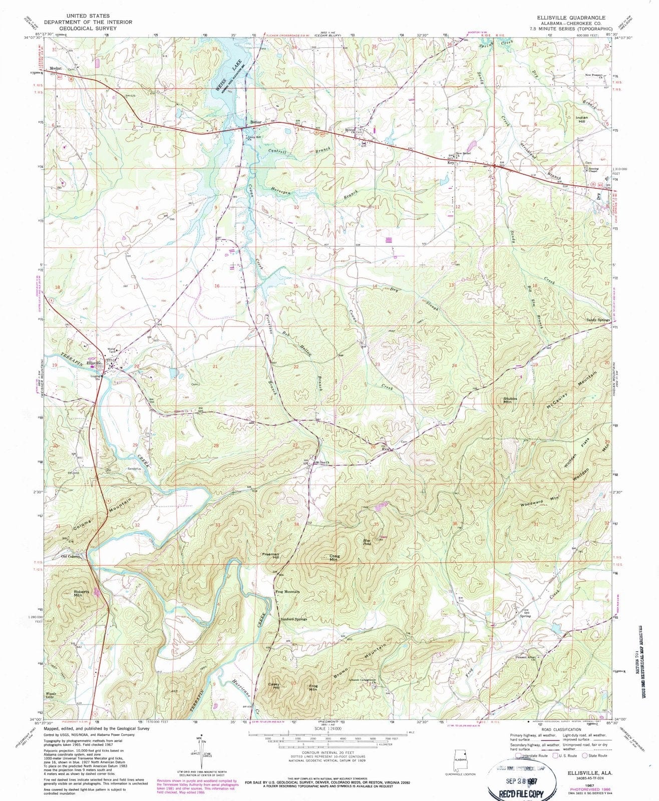 1967 Ellisville, AL - Alabama - USGS Topographic Map
