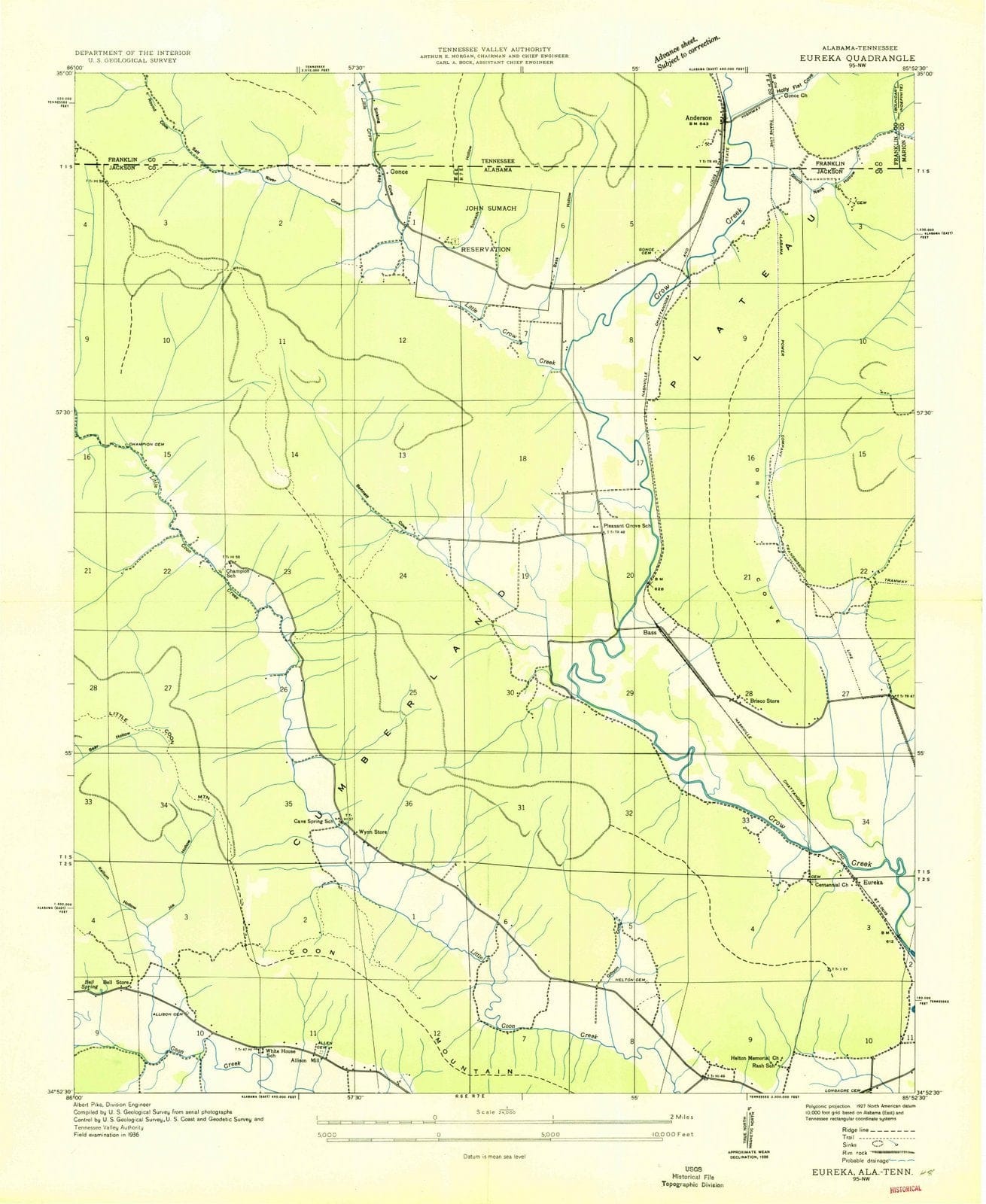 1936 Eureka, AL - Alabama - USGS Topographic Map