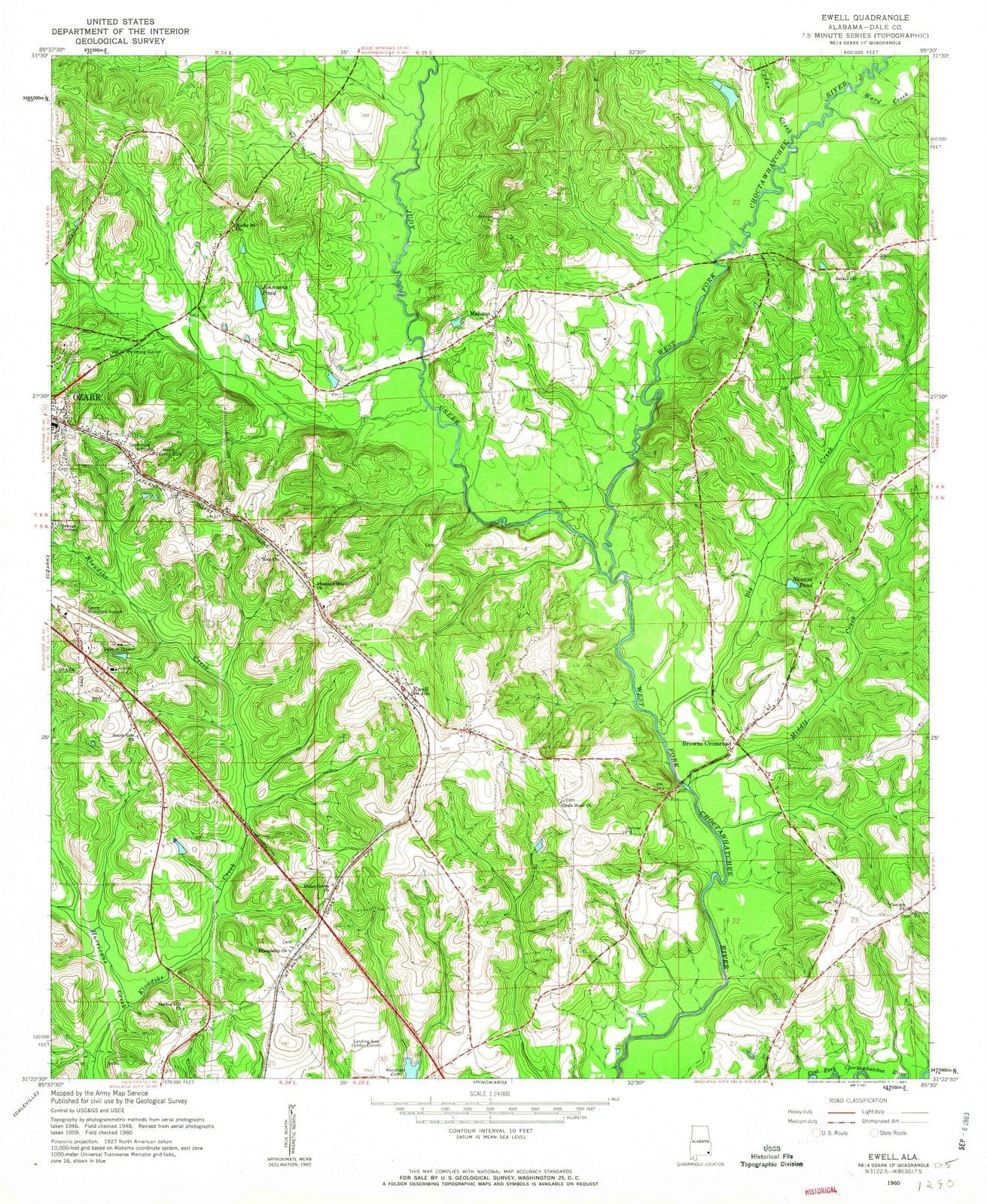 1960 Ewell, AL - Alabama - USGS Topographic Map