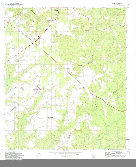 1972 Excel, AL - Alabama - USGS Topographic Map