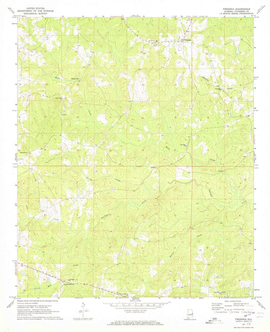 1971 Fredonia, AL - Alabama - USGS Topographic Map