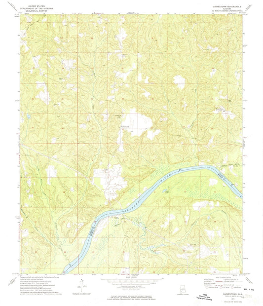1972 Gainestown, AL - Alabama - USGS Topographic Map