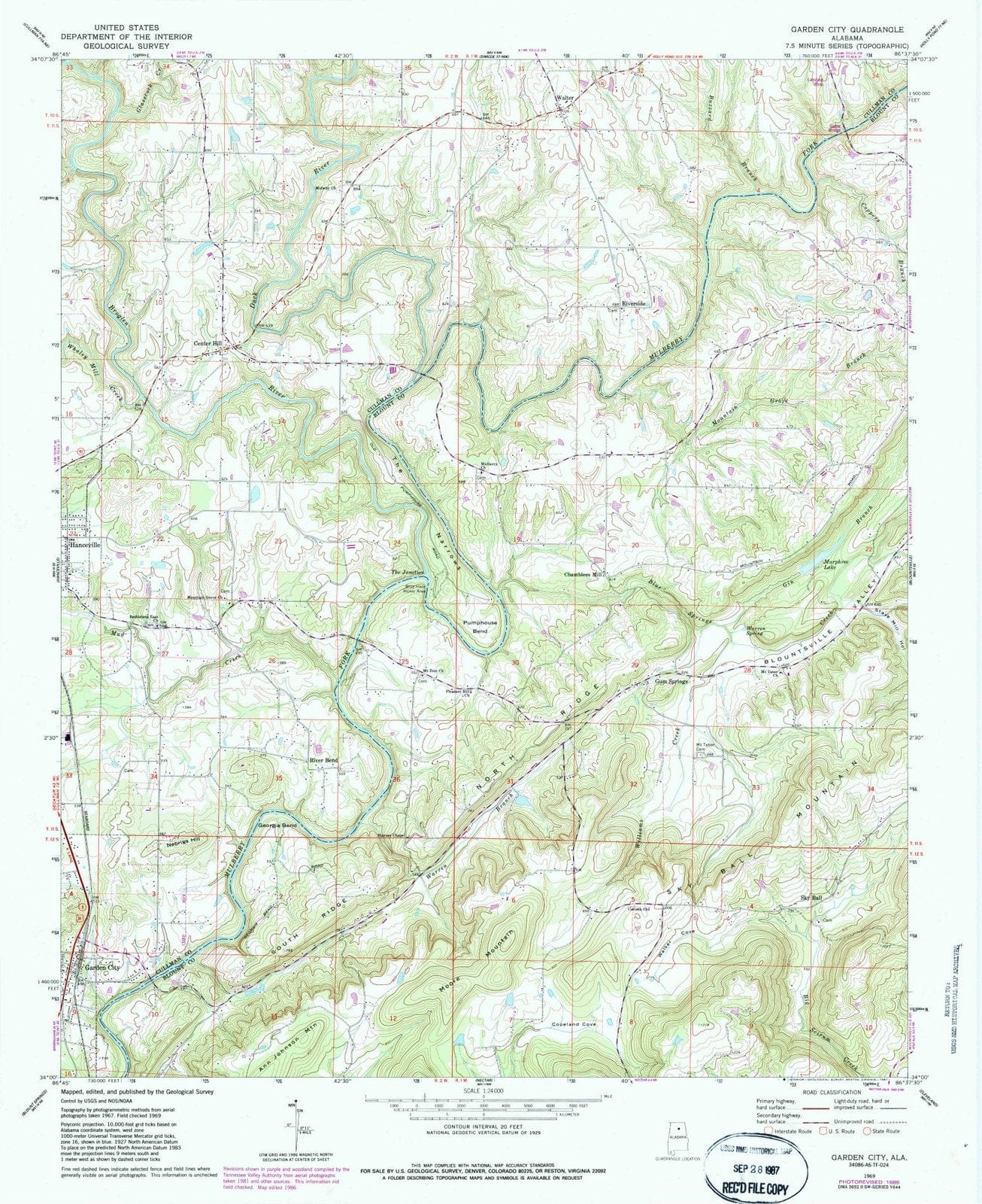 1969 Garden City, AL - Alabama - USGS Topographic Map