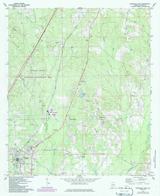1971 Georgiana East, AL - Alabama - USGS Topographic Map