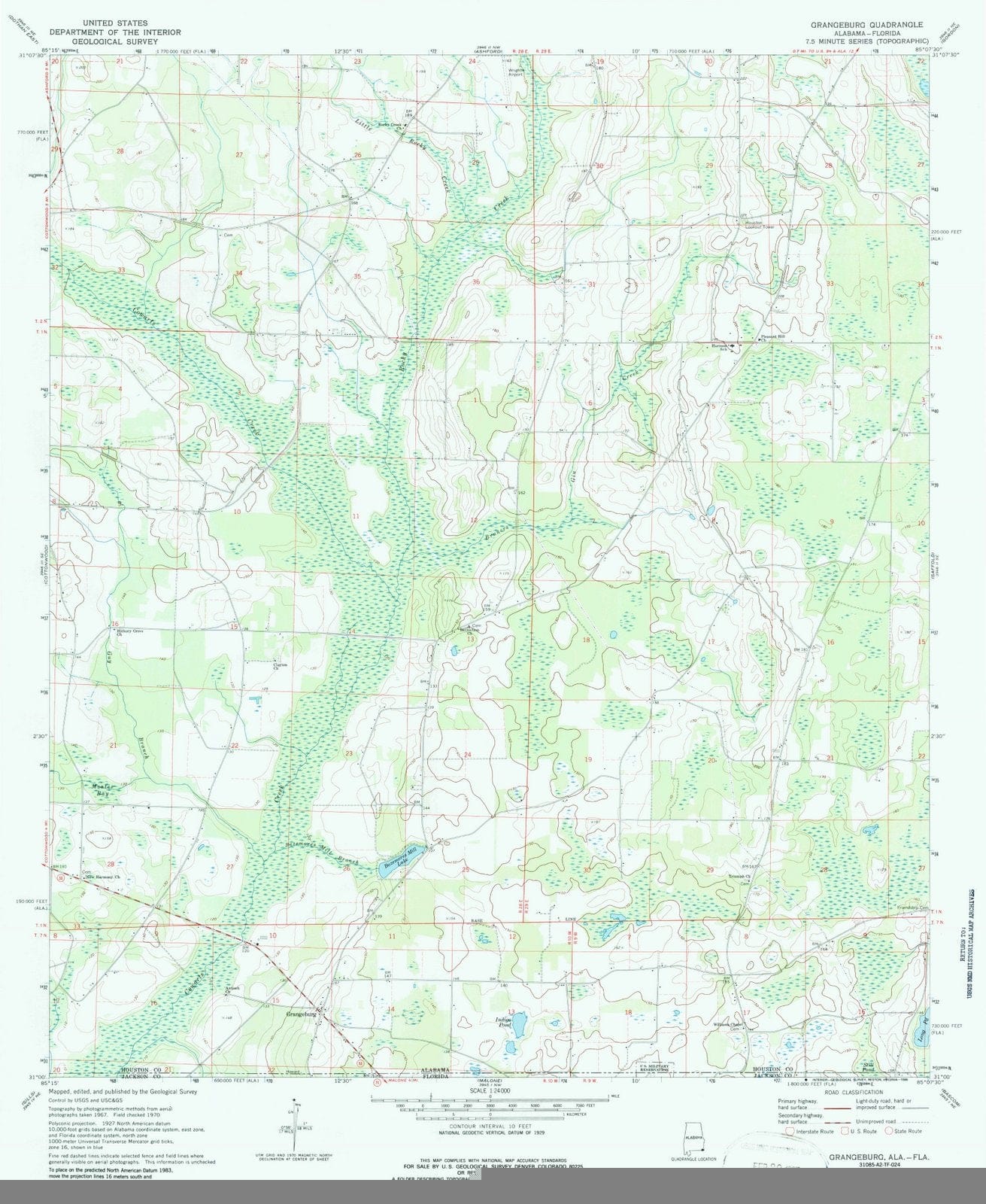 1970 Grangeburg, AL - Alabama - USGS Topographic Map