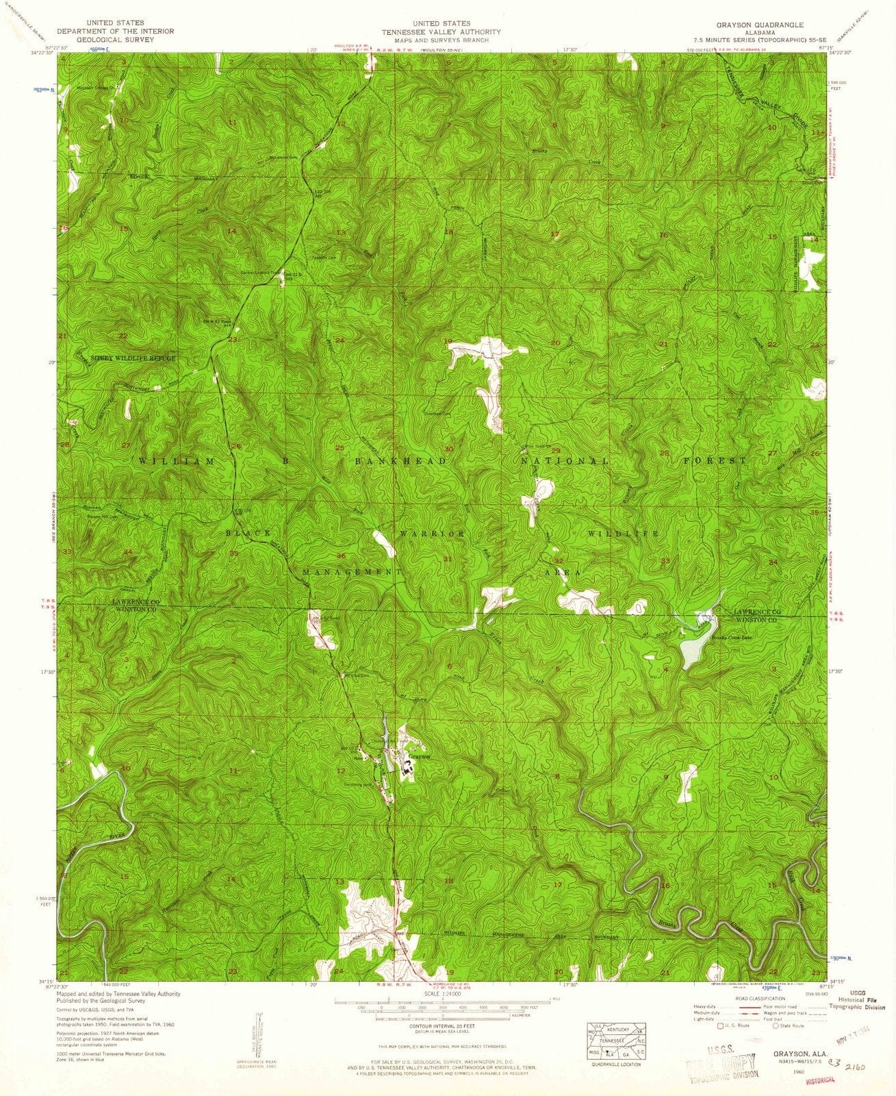 1960 Grayson, AL - Alabama - USGS Topographic Map