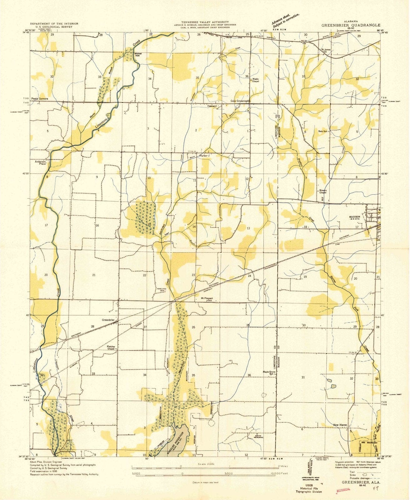 1936 Greenbrier, AL - Alabama - USGS Topographic Map