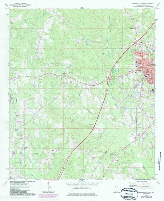 1971 Greenville West, AL - Alabama - USGS Topographic Map