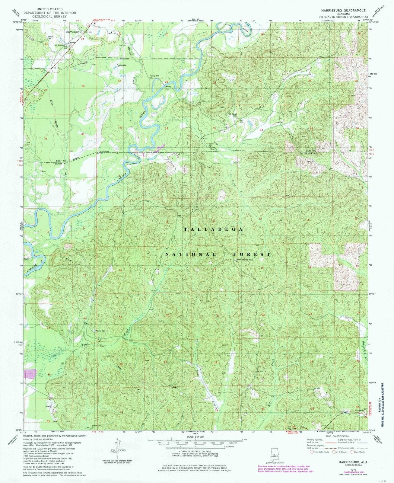 1979 Harrisburg, AL - Alabama - USGS Topographic Map