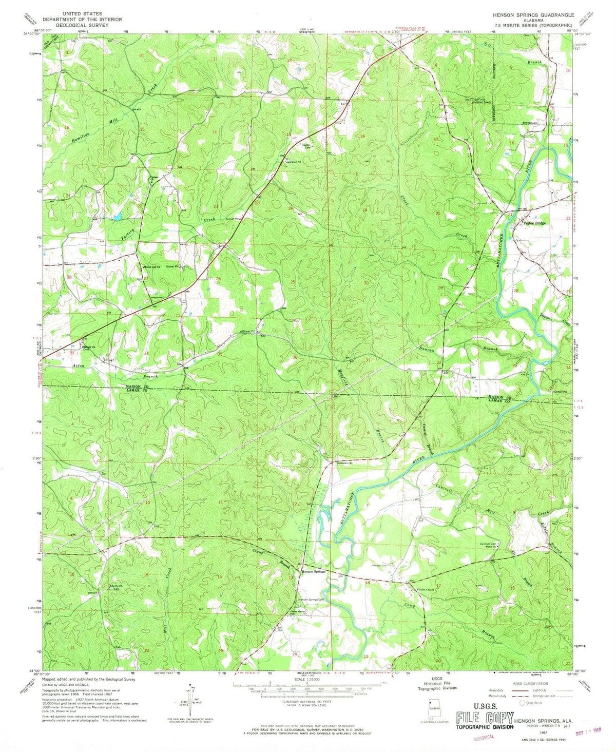 1967 Henson Springs, AL - Alabama - USGS Topographic Map