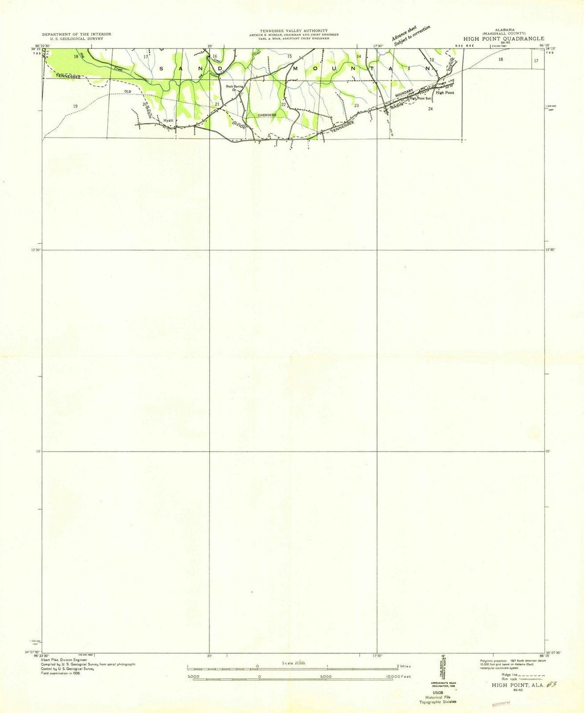 1936 High Point, AL - Alabama - USGS Topographic Map