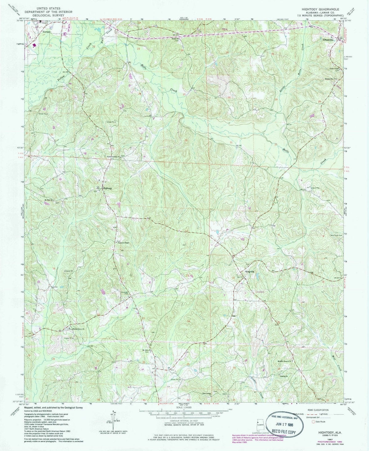 1967 Hightogy, AL - Alabama - USGS Topographic Map