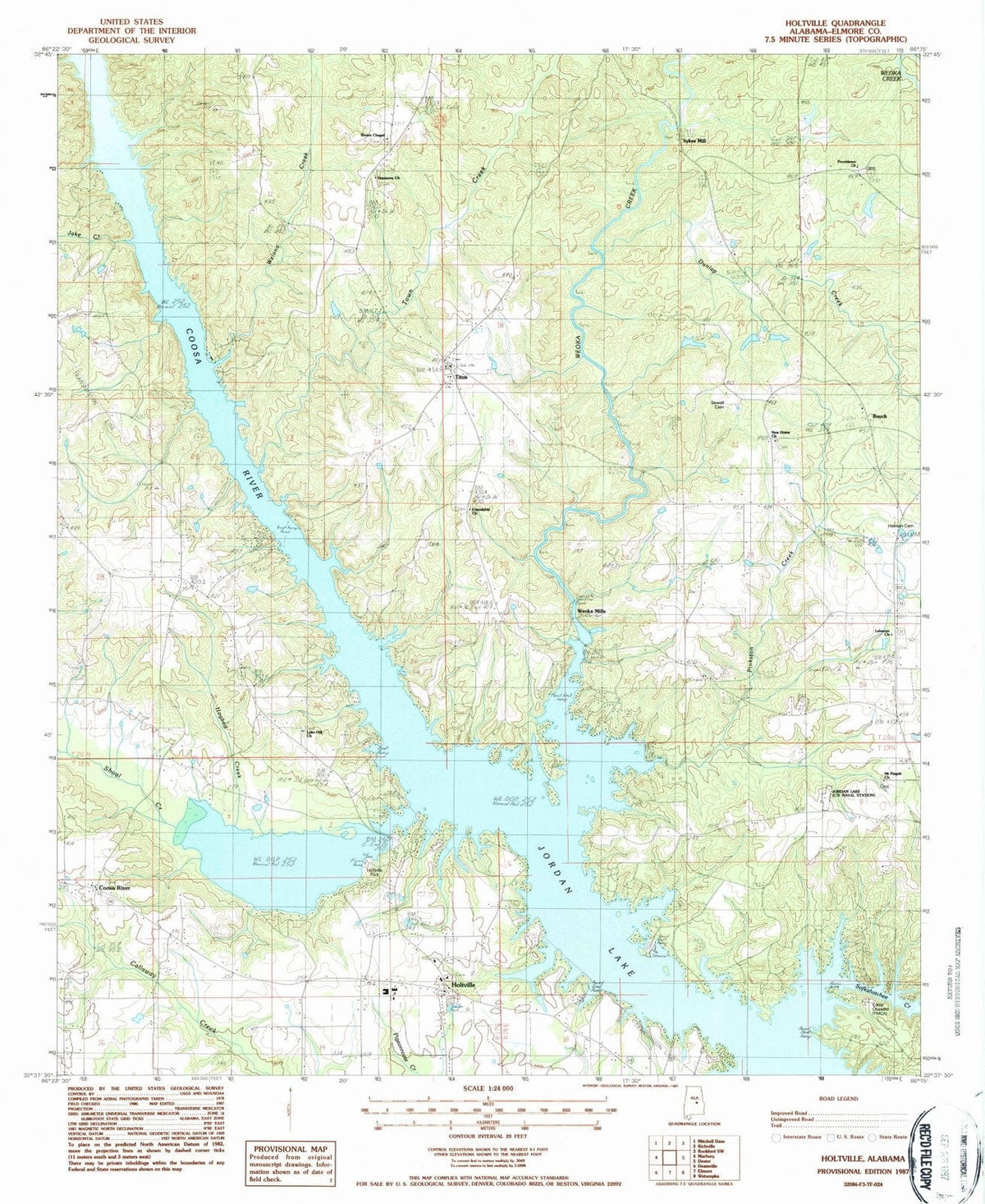 1987 Holtville, AL - Alabama - USGS Topographic Map