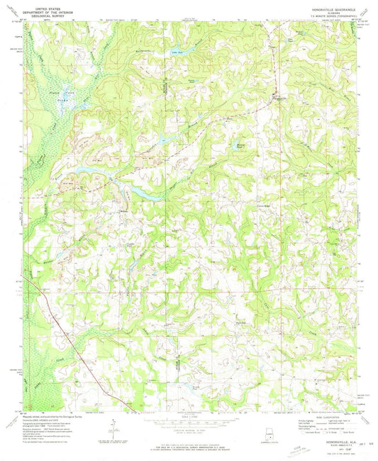 1971 Honoraville, AL - Alabama - USGS Topographic Map