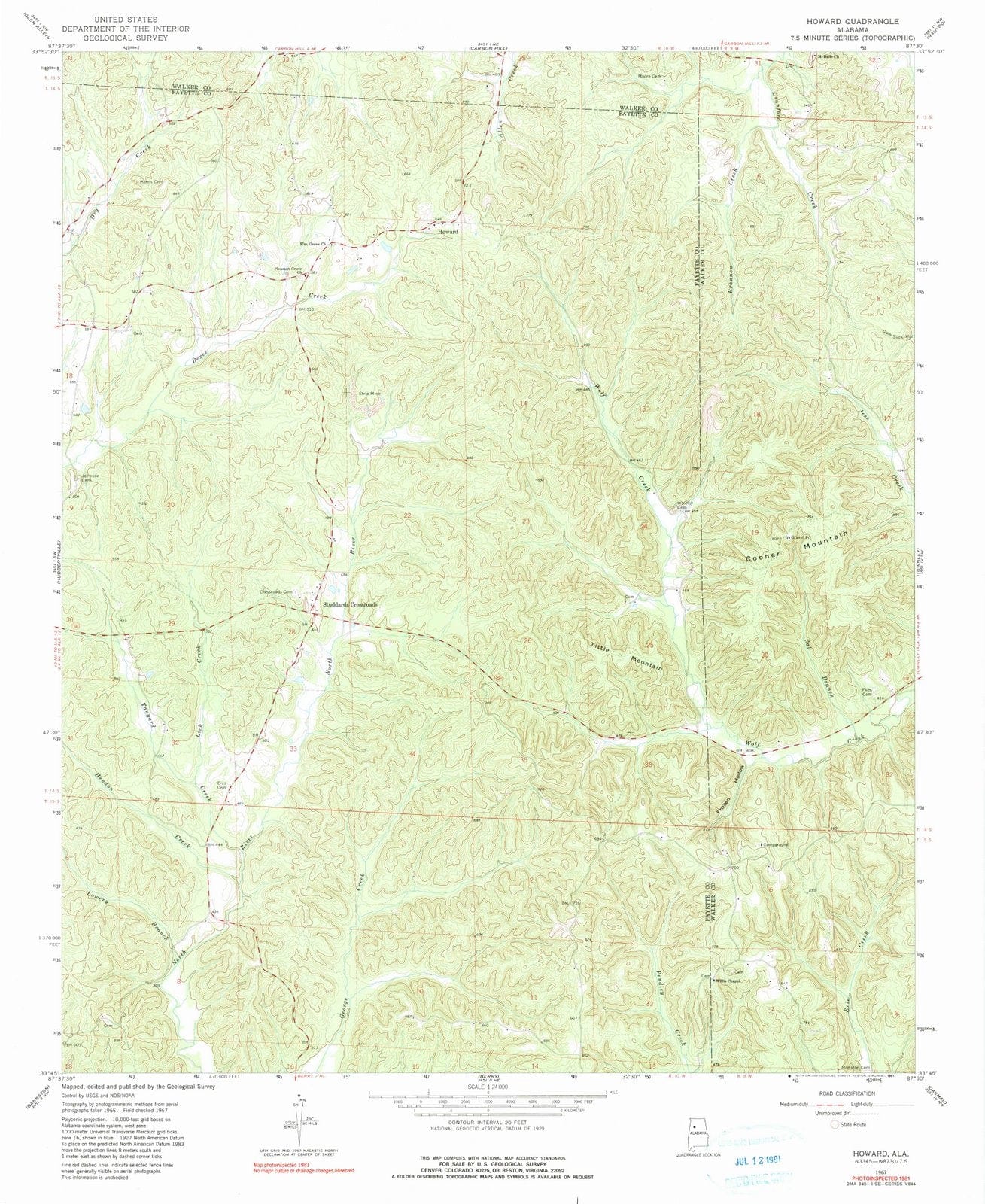 1967 Howard, AL - Alabama - USGS Topographic Map