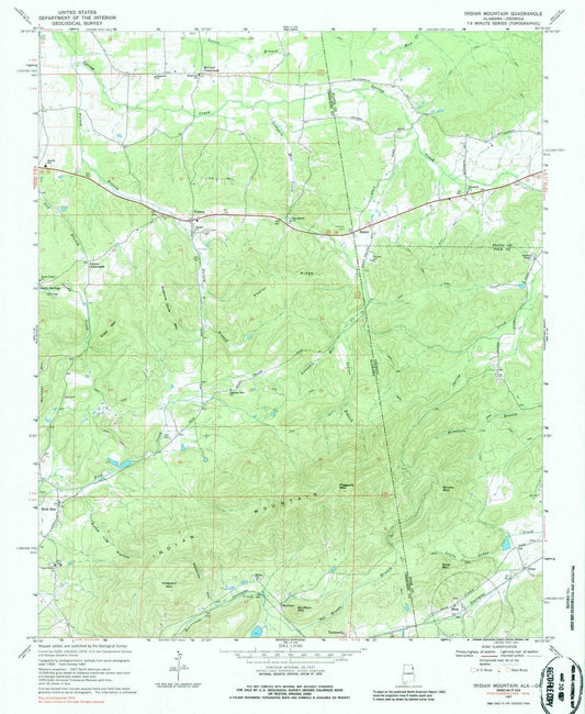 1967 Indian Mountain, AL - Alabama - USGS Topographic Map