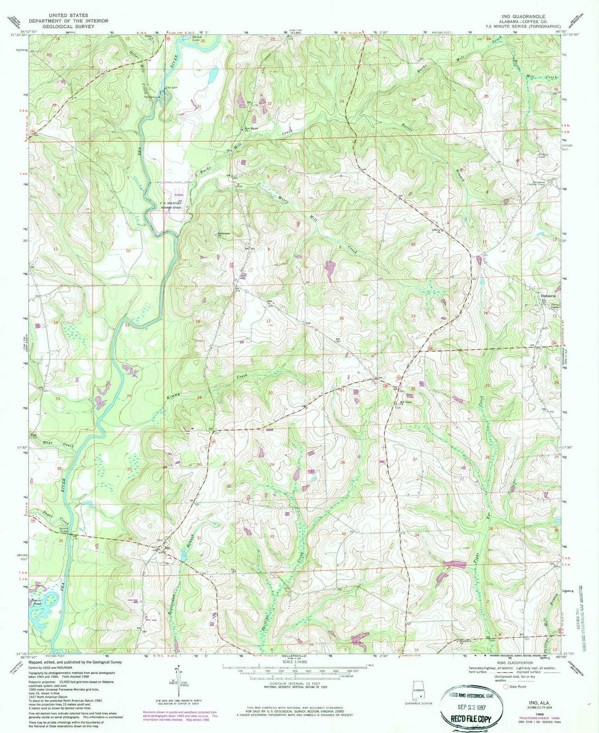1968 Ino, AL - Alabama - USGS Topographic Map